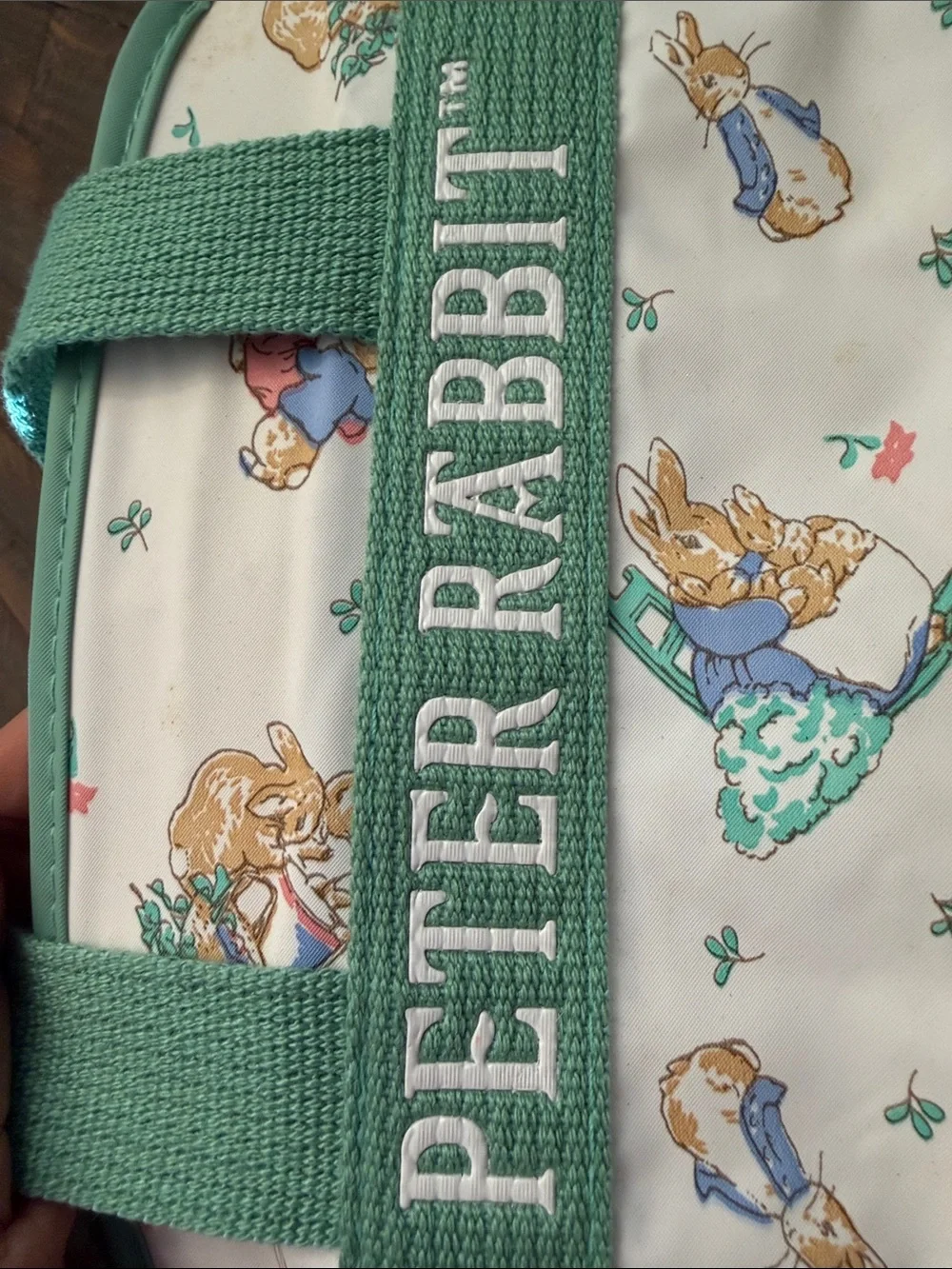 Vintage 90s Peter Rabbit Enfamil Insulated Bottle & Diaper Bag Tote - Mint Green